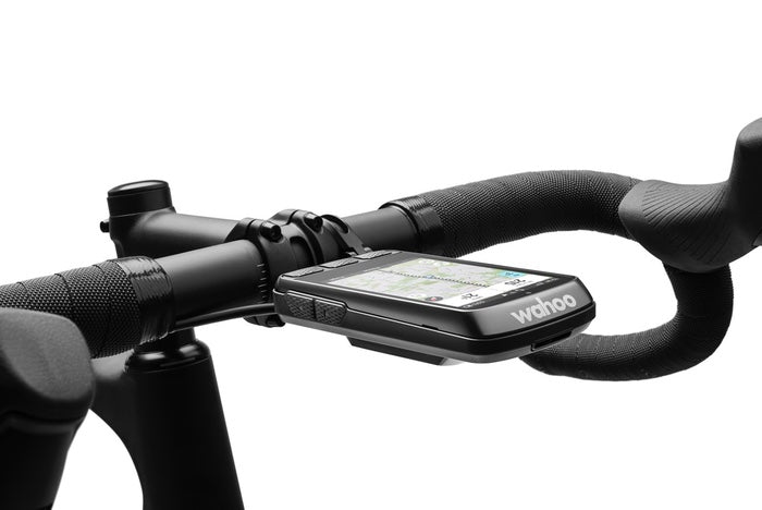 Wahoo ELEMNT ACE, unit on the handlebar next to bar tape and brake lever