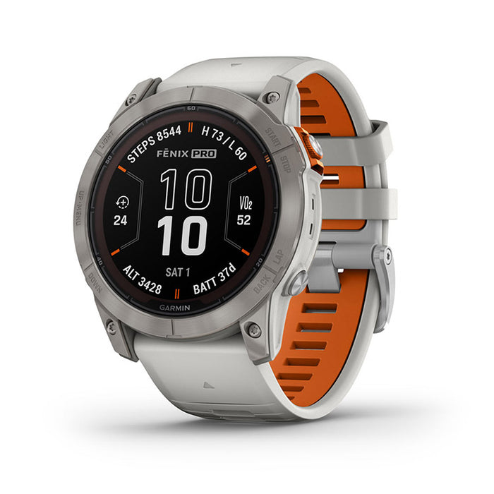 Garmin Fenix 7X Pro Sapphire Solar Smartwatch (Fog Gray/Ember Orange)