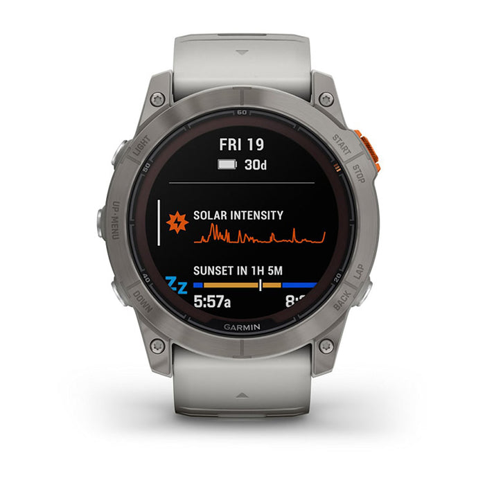 Garmin Fenix 7X Pro Sapphire Solar Smartwatch (Fog Gray/Ember Orange)