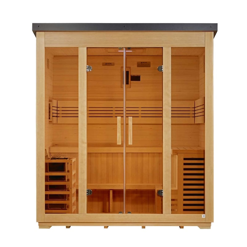 Golden Designs "Vorarlberg" 5 Person Traditional Outdoor Sauna -  Canadian Hemlock