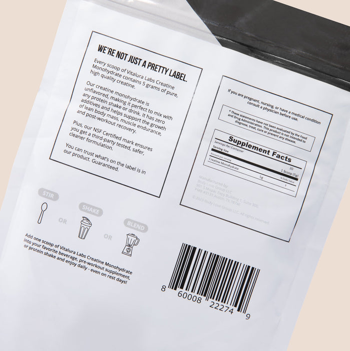 Vitalura Labs Unflavored Creatine Monohydrate