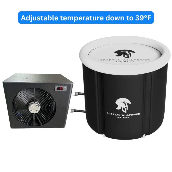 Warrior Willpower Light 1 HP Water Chiller + Portable Ice Bath Bundle