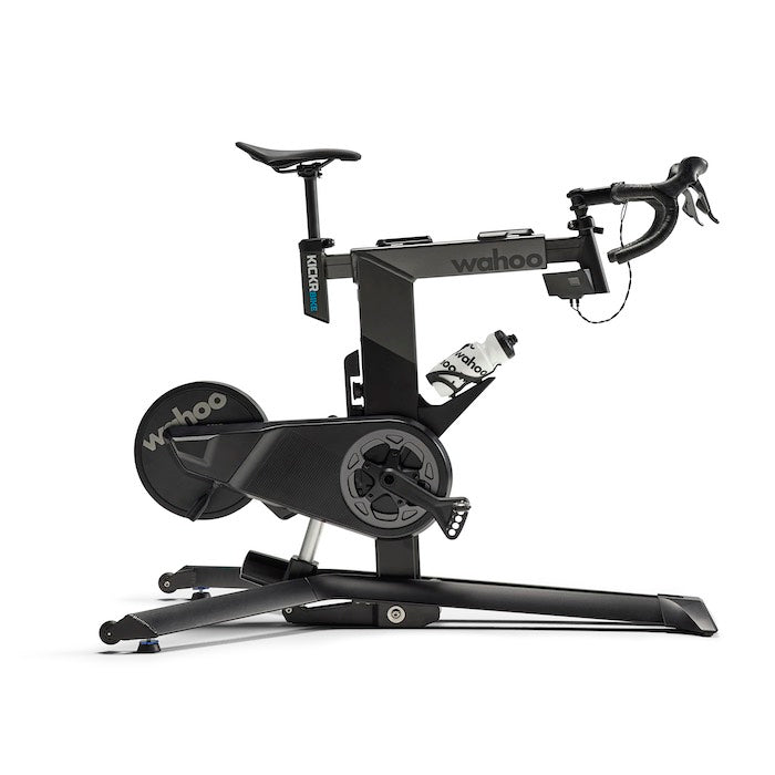 Wahoo KICKR BIKE PRO, bike with handlebar, saddle and water bottle