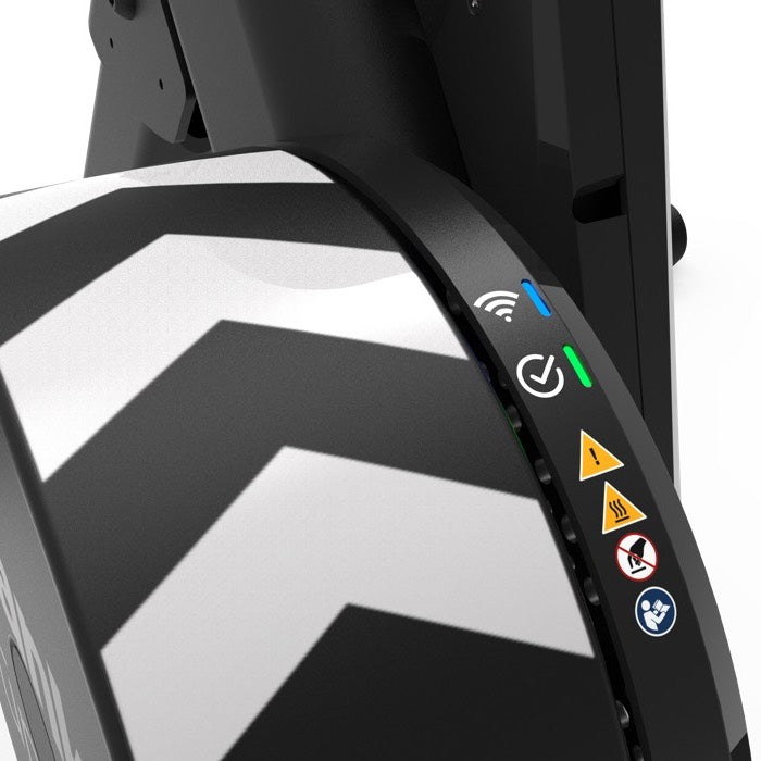 Wahoo KICKR CORE 2 Zwift, chevron housing with row of status icons