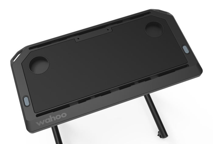 Wahoo KICKR Desk, desk top with water bottle recesses