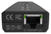 Wahoo KICKR Direct Connect, pod end with RJ45 port and regulatory marks