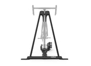 Wahoo KICKR ROLLR, rollers with a grey road bike, front wheel in the stabiliser