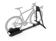 Wahoo KICKR ROLLR, rollers with a grey road bike, seen from the other side