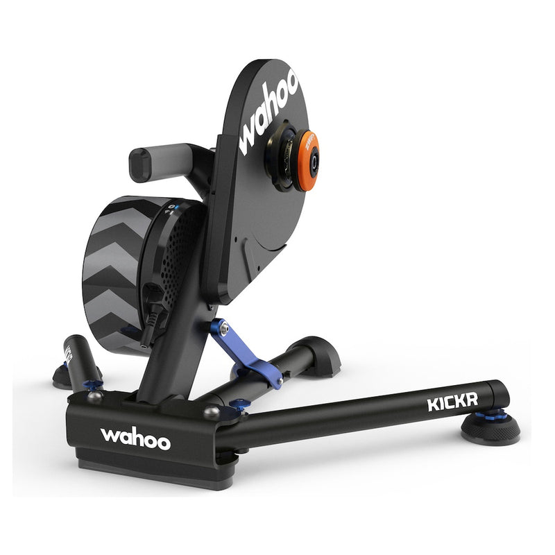 Wahoo KICKR Zwift Cog, trainer with Zwift Cog from the back corner