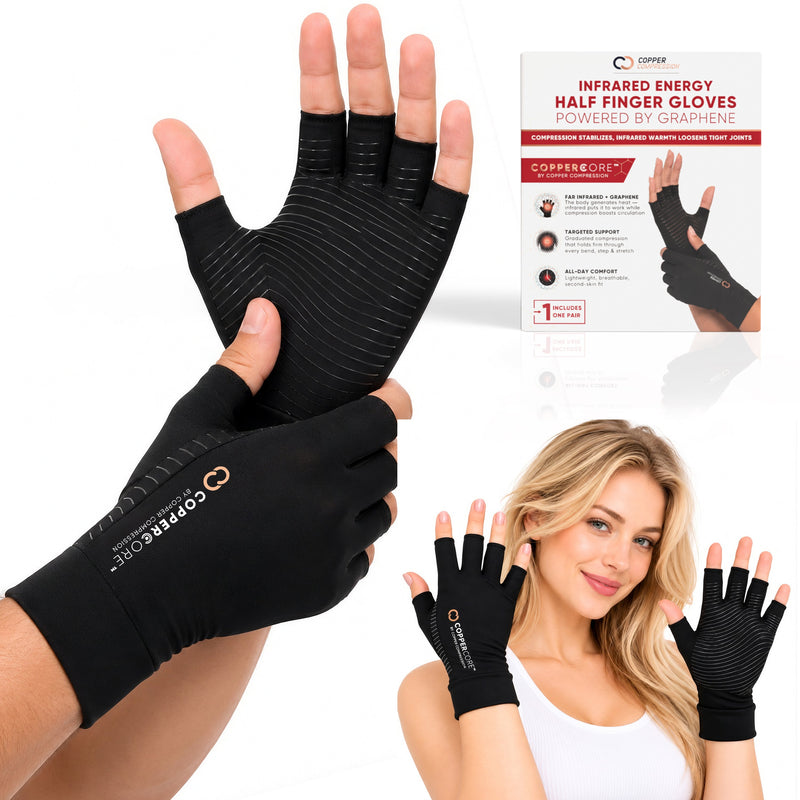 Copper Compression CopperCore™ Infrared Energy Half Finger Gloves
