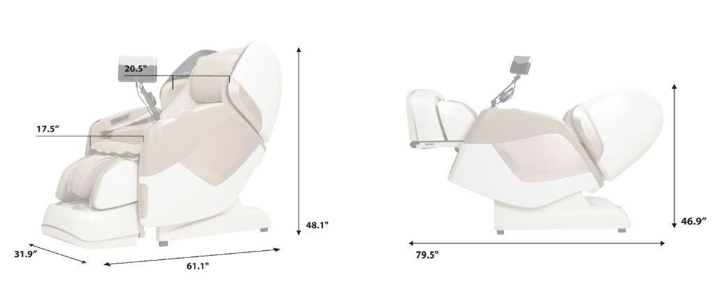 Osaki 4D Maestro LE 2.0 Massage Chair Dimensions
