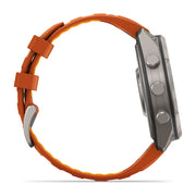 Garmin fēnix 9 Pro Multisport GPS Smartwatch — 47 mm, Titanium with Autumn Orange, side profile
