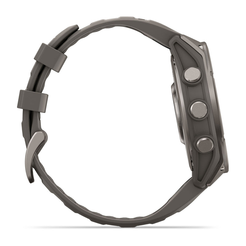 Garmin fēnix 9 Multisport GPS Smartwatch — 47 mm, Titanium with Pebble Gray, side profile