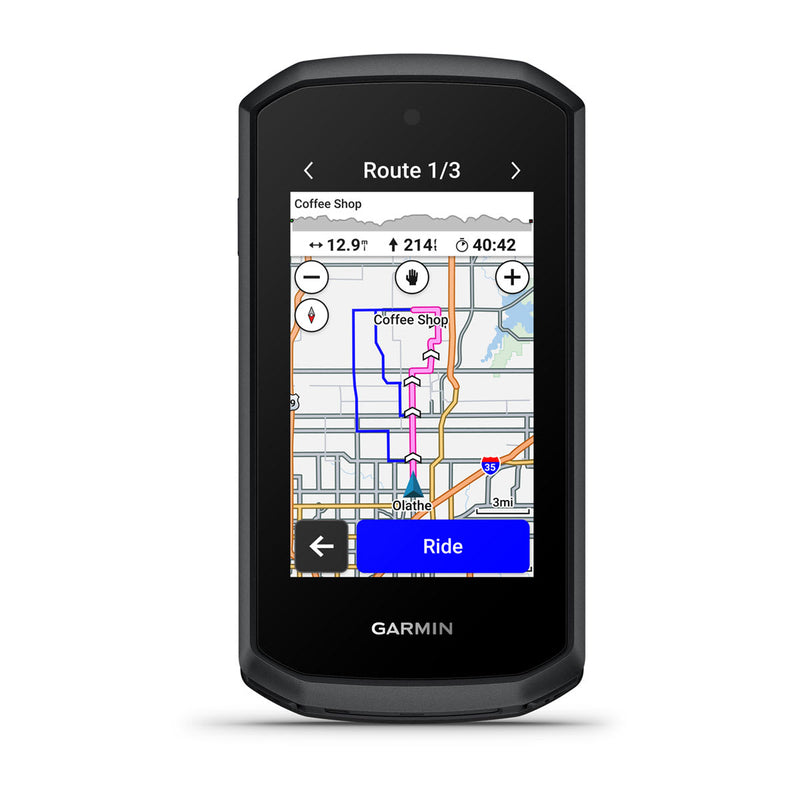 Garmin Edge Explore 3, a route option shown on the map