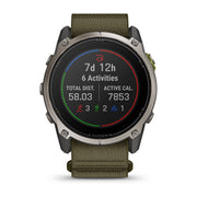 Garmin Enduro 4 showing a Garmin Epic multiday summary