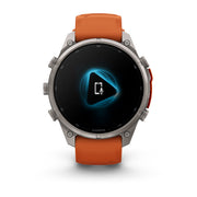Garmin fēnix 9 Pro Multisport GPS Smartwatch — 47 mm, Titanium with Autumn Orange, Garmin Epic screen