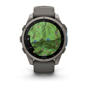 Garmin fēnix 9 Multisport GPS Smartwatch — 47 mm, Titanium with Pebble Gray, TopoActive map on screen