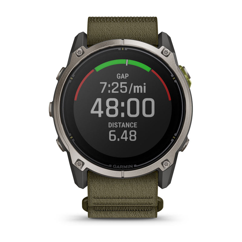 Garmin Enduro 4 showing a grade-adjusted pace workout
