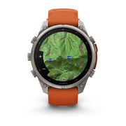 Garmin fēnix 9 Pro Multisport GPS Smartwatch — 47 mm, Titanium with Autumn Orange, TopoActive map on screen