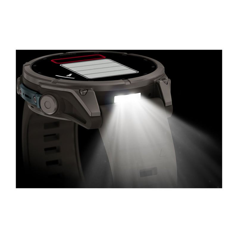 Garmin fēnix 9 Multisport GPS Smartwatch — 47 mm, Titanium with Pebble Gray, LED flashlight in the dark