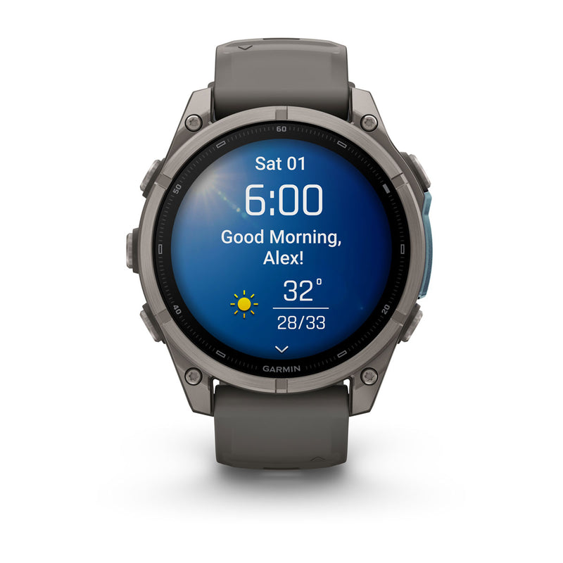 Garmin fēnix 9 Multisport GPS Smartwatch — 47 mm, Titanium with Pebble Gray, morning report
