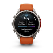 Garmin fēnix 9 Pro Multisport GPS Smartwatch — 47 mm, Titanium with Autumn Orange, sleep score
