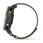 Garmin Enduro 4, green-accented button beside the bezel