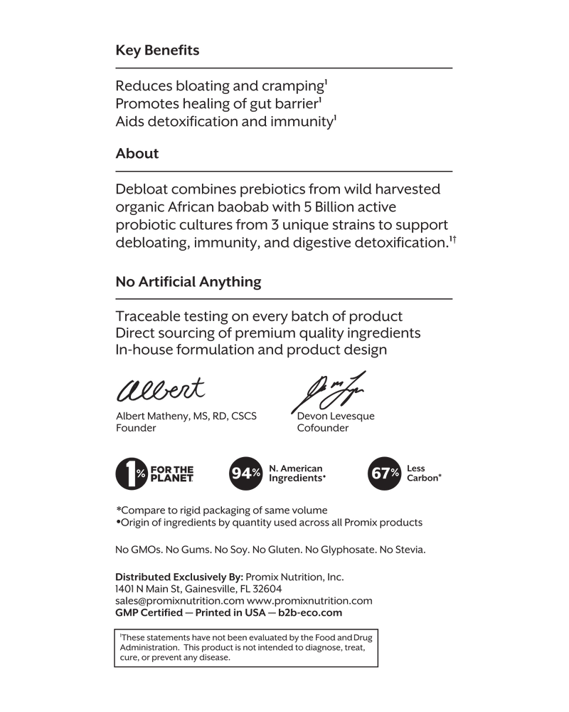 Promix Debloat: Prebiotic + Probiotic Florida Orange