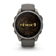 Garmin fēnix 9 Multisport GPS Smartwatch — 47 mm, Titanium with Pebble Gray, right angle
