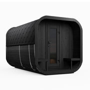 SaunaLife CL12GCPB cube sauna with changing room - black finish