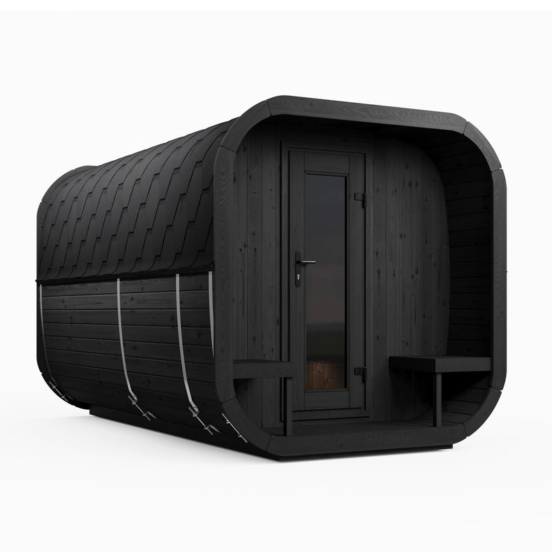 SaunaLife CL12GCPB cube sauna with changing room - black finish