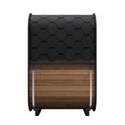 SaunaLife CL3G 2-Person Cube-Series Outdoor Home Sauna - side view showing shingle roof