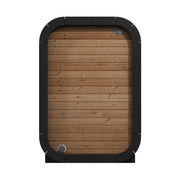 SaunaLife CL3G 2-Person Cube-Series Outdoor Home Sauna - rear view with solid wood back panel