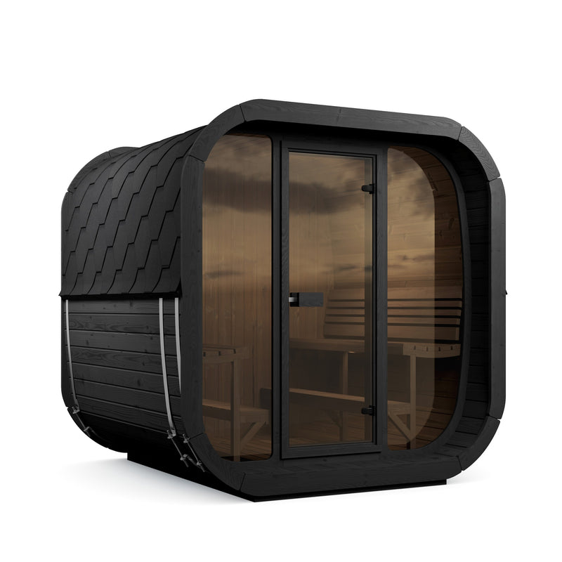 SaunaLife CL7GB cube outdoor sauna - black finish