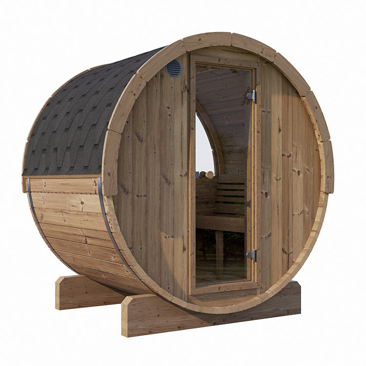 SaunaLife E6W 2-4-Person ERGO Series Barrel Sauna