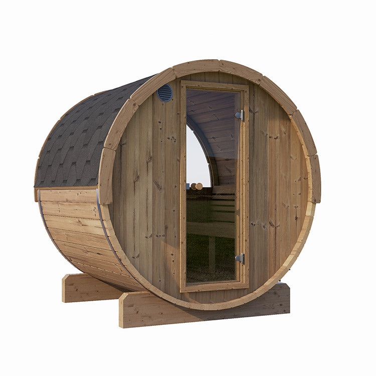 SaunaLife E7W 4-Person ERGO Series Barrel Sauna
