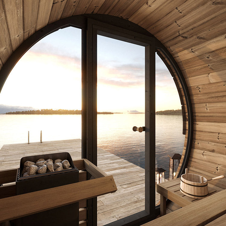 SaunaLife EE6G 2-4 Person ERGO Elegance Series Barrel Sauna