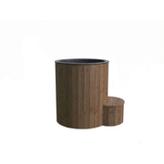 SaunaLife Model S1 1-Person Cold/Hot Tub - natural wood finish tub with step