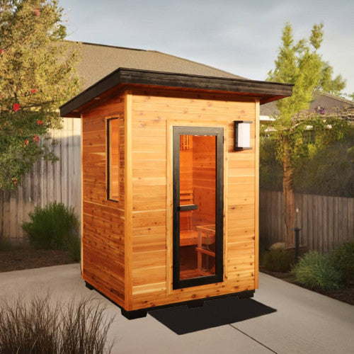 SunRay Seneca 3-Person Contemporary Outdoor Sauna With Harvia Heater ...