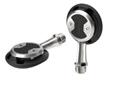 Wahoo SPEEDPLAY AERO, two pedals, one flat and one standing on its spindle end
