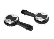 Wahoo SPEEDPLAY COMP, pair of all-black pedals, one flat and one on its side