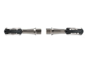 Wahoo SPEEDPLAY NANO, pair of pedals edge-on with spindles horizontal
