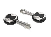 Wahoo SPEEDPLAY ZERO, pair of pedals, one on its side showing the spindle