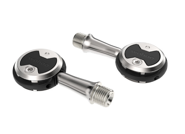 Wahoo SPEEDPLAY ZERO, pair of pedals, one on its side showing the spindle