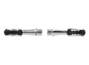 Wahoo SPEEDPLAY ZERO, pair of dark pedals edge-on with spindles horizontal