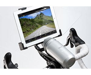 Garmin Tacx Bracket for Tablets, tablet mounted above the handlebar
