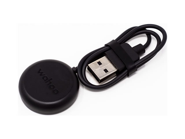 Wahoo TICKR FIT Charger, round black magnetic charger with USB-A cable