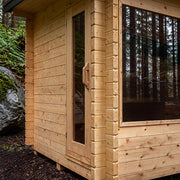 Dundalk Leisurecraft Avalon Sauna cedar log corner and door