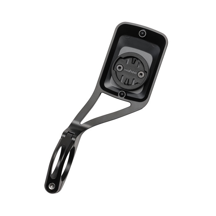 Wahoo ELEMNT ACE Out Front Mount, mount with the ACE seated, tilted to the right