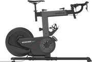 Wahoo KICKR BIKE SHIFT, bike from the side with flywheel housing and base legs